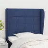 Image de vidaXL Tête de lit avec oreilles Bleu 103x23x118/128 cm Tissu