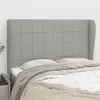 Image de vidaXL Tête de lit avec oreilles Gris clair 147x23x118/128 cm Tissu