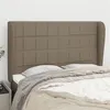 Image de vidaXL Tête de lit avec oreilles Taupe 147x23x118/128 cm Tissu