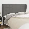 Image de vidaXL Tête de lit avec oreilles Gris foncé 163x23x118/128 cm Tissu