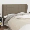 Image de vidaXL Tête de lit avec oreilles Taupe 163x23x118/128 cm Tissu