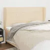 Image de vidaXL Tête de lit avec oreilles Crème 163x23x118/128 cm Tissu