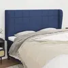 Image de vidaXL Tête de lit avec oreilles Bleu 163x23x118/128 cm Tissu