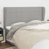 Image de vidaXL Tête de lit avec oreilles Gris clair 183x23x118/128 cm Tissu