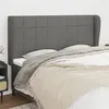 Image de vidaXL Tête de lit avec oreilles Gris foncé Tissu 183x23x118/128 cm