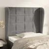 Image de vidaXL Tête de lit avec oreilles Gris clair 103x23x118/128 cm Velours