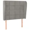 Image de vidaXL TÃªte de lit avec oreilles Gris clair 103x23x118/128 cm Velours