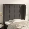 Image de vidaXL Tête de lit avec oreilles Gris foncé 103x23x118/128 cm Velours