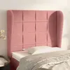 Image de vidaXL Tête de lit avec oreilles Rose 103x23x118/128 cm Velours