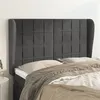 Image de vidaXL Tête de lit avec oreilles Gris foncé 147x23x118/128 cm Velours3118005