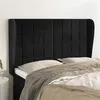Image de vidaXL Tête de lit avec oreilles Noir 147x23x118/128 cm Velours