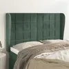 Image de vidaXL Tête de lit avec oreilles Vert foncé 147x23x118/128 cm Velours