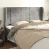 Image de vidaXL Tête de lit avec oreilles Gris clair 183x23x118/128 cm Velours