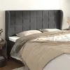 Image de vidaXL Tête de lit avec oreilles Gris foncé 203x23x118/128 cm Velours
