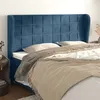 Image de vidaXL Tête de lit avec oreilles Bleu foncé 203x23x118/128 cm Velours
