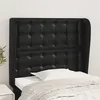 Image de vidaXL Tête de lit avec oreilles Noir 83x23x118/128 cm Similicuir
