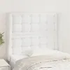 Image de vidaXL Tête de lit avec oreilles Blanc 93x23x118/128 cm Similicuir