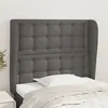 Image de vidaXL Tête de lit avec oreilles Gris 93x23x118/128 cm Similicuir