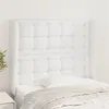 Image de vidaXL Tête de lit avec oreilles Blanc 103x23x118/128 cm Similicuir