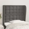 Image de vidaXL Tête de lit avec oreilles Gris 103x23x118/128 cm Similicuir