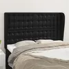 Image de vidaXL Tête de lit avec oreilles Noir 147x23x118/128 cm Similicuir