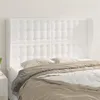 Image de vidaXL Tête de lit avec oreilles Blanc 147x23x118/128 cm Similicuir