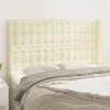 Image de vidaXL Tête de lit avec oreilles Crème 147x23x118/128 cm Similicuir