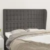 Image de vidaXL Tête de lit avec oreilles Gris 147x23x118/128 cm Similicuir