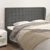 Image de vidaXL Tête de lit avec oreilles Gris 163x23x118/128 cm Similicuir