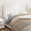 Image de vidaXL Tête de lit avec oreilles Blanc 203x23x118/128 cm Similicuir