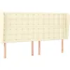 Image de vidaXL Vidaxl Tête De Lit Avec Oreilles Crème 203x23x118/128 Cm Similicuir