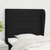 Image de vidaXL Tête de lit avec oreilles Noir 83x23x118/128 cm Tissu3118072
