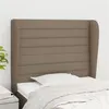 Image de vidaXL Tête de lit avec oreilles Taupe 83x23x118/128 cm Tissu