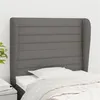 Image de vidaXL Tête de lit avec oreilles Gris foncé 93x23x118/128 cm Tissu3118079