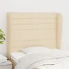 Image de vidaXL Tête de lit avec oreilles Crème 93x23x118/128 cm Tissu