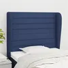Image de vidaXL Tête de lit avec oreilles Bleu 93x23x118/128 cm Tissu