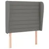 Image de vidaXL TÃªte de lit avec oreilles Gris foncÃ© 103x23x118/128 cm Tissu