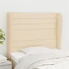 Image de vidaXL Tête de lit avec oreilles Crème 103x23x118/128 cm Tissu3118091