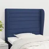 Image de vidaXL Tête de lit avec oreilles Bleu 103x23x118/128 cm Tissu