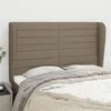 Image de vidaXL Tête de lit avec oreilles Taupe 147x23x118/128 cm Tissu3118098