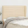 Image de vidaXL Tête de lit avec oreilles Crème 147x23x118/128 cm Tissu