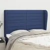 Image de vidaXL Tête de lit avec oreilles Bleu 147x23x118/128 cm Tissu