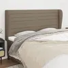 Image de vidaXL Tête de lit avec oreilles Taupe 163x23x118/128 cm Tissu