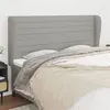 Image de vidaXL Tête de lit avec oreilles Gris clair 183x23x118/128 cm Tissu