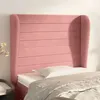 Image de vidaXL Tête de lit avec oreilles Rose 83x23x118/128 cm Velours