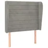 Image de vidaXL TÃªte de lit avec oreilles Gris clair 93x23x118/128 cm Velours