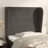 Image de vidaXL Tête de lit avec oreilles Gris foncé 93x23x118/128 cm Velours