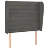 Image de vidaXL TÃªte de lit avec oreilles Gris foncÃ© 93x23x118/128 cm Velours