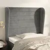 Image de vidaXL Tête de lit avec oreilles Gris clair 103x23x118/128 cm Velours