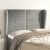 Image de vidaXL Tête de lit avec oreilles Gris clair 147x23x118/128 cm Velours